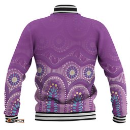 Australia Aboriginal Custom Baseball Jacket - Purple Aboriginal Dot Baseball Jacket