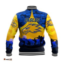 West Coast Eagles ANZAC Baseball Jacket Simple Style - Gold