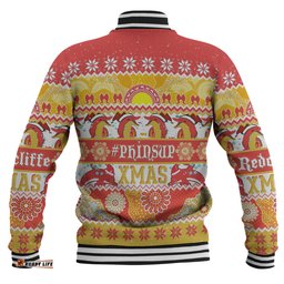 Redcliffe Dolphins Christmas Aboriginal Custom Baseball Jacket - Indigenous Knitted Ugly Xmas Style Baseball Jacket