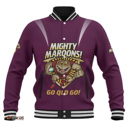Queensland Maroons Baseball Jacket Custom State Of Origin 2024 Passionate Fan Born To Win