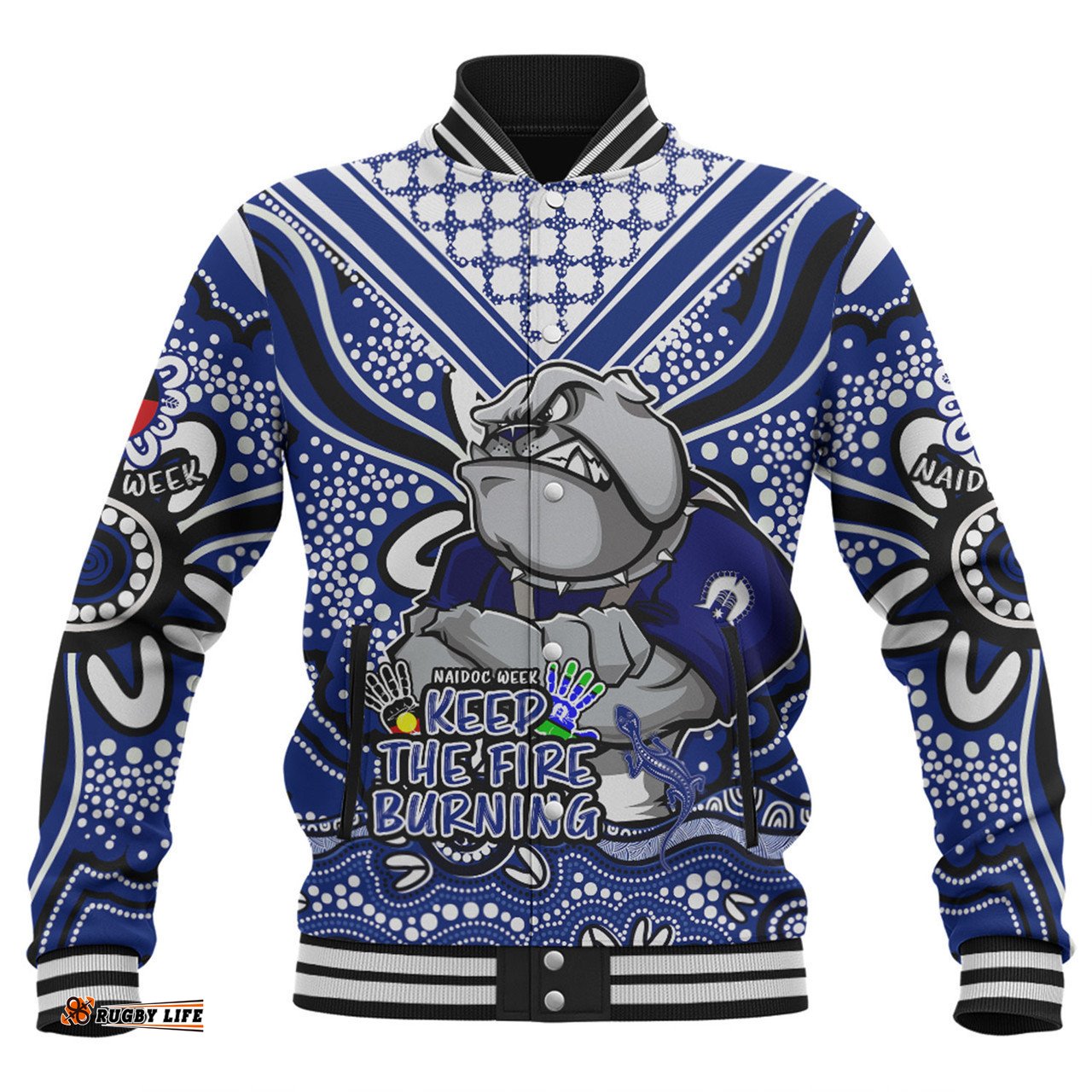 Canterbury-Bankstown Bulldogs Baseball Jacket Aboriginal Inspired Naidoc Week Custom For Die Hard Fan Supporters