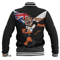 Wests Tigers Baseball Jacket Custom For Die Hard Fan Australia Flag Scratch Style