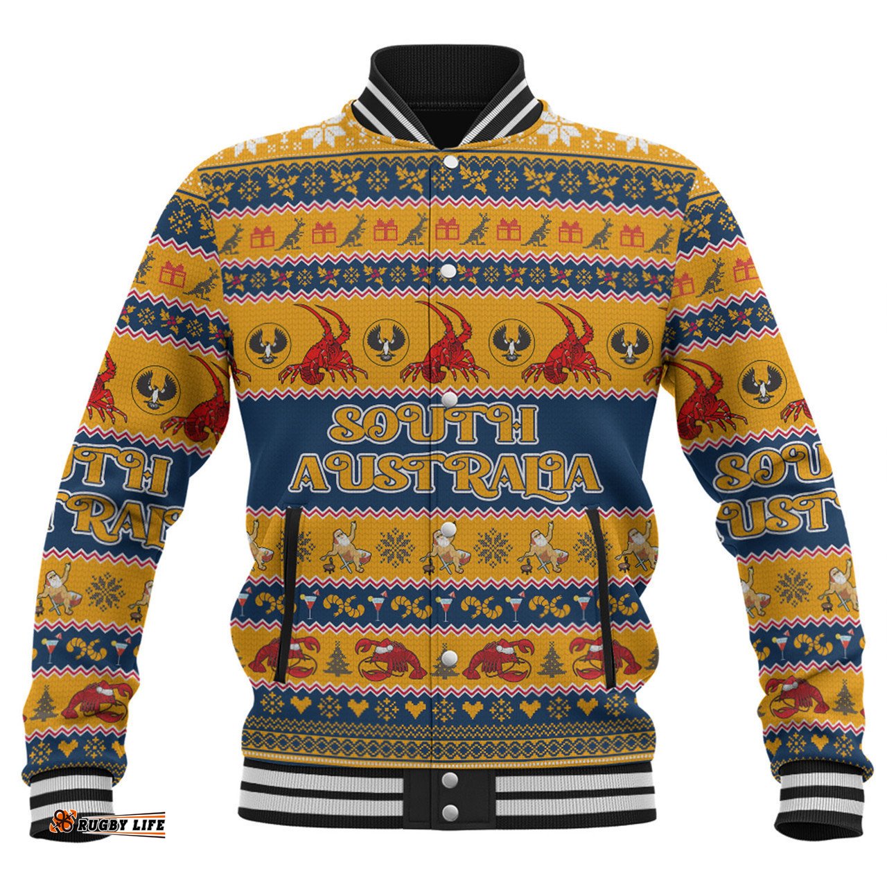 South Australia Big Things Christmas Custom Baseball Jacket - The Big Lobster Baseball Jacket
