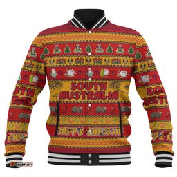 South Australia Christmas Custom Baseball Jacket - Happy Chrissie Ugly Style Baseball Jacket