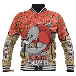 Redcliffe Dolphins Custom Baseball Jacket - Team With Dot And Star Patterns For Tough Fan Baseball Jacket