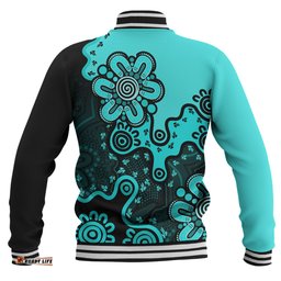 Australia Baseball Jacket Aboriginal Style Of Background Red (Turquoise,Purple)