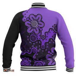 Australia Baseball Jacket Aboriginal Style Of Background Red (Turquoise,Purple)