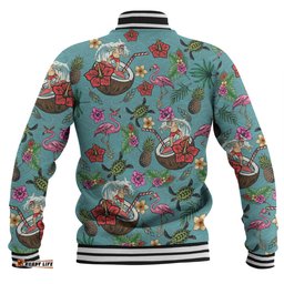Australia Christmas Surfing Baseball Jacket - Funny Santa Surfing Colorful Seamless Pattern Baseball Jacket