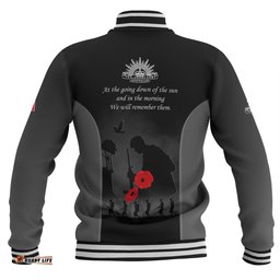 Australia Baseball Jacket - Anzac Day Australian Red Ensign Remember Them