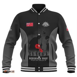 Australia Baseball Jacket - Anzac Day Australian Red Ensign Remember Them