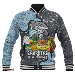 Cronulla-Sutherland Sharks Custom Baseball Jacket - Australian Big Things Baseball Jacket