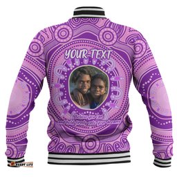 Australia Aboriginal Custom Baseball Jacket - Believe You Can And Hold Firmly Onto Your Dreams Personalised Photo (Purple) Baseball Jacket