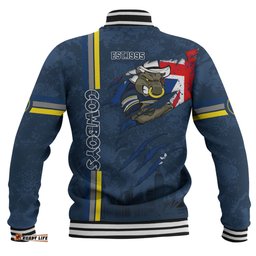 North Queensland Cowboys Baseball Jacket - Happy Australia Day Flag Scratch Style