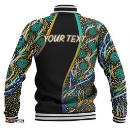 Australia Aboriginal Custom Baseball Jacket - Color Dot Dreamtime Baseball Jacket