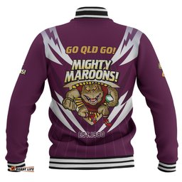 Queensland Maroons Baseball Jacket Custom State Of Origin 2024 Passionate Fan Born To Win Ver 2