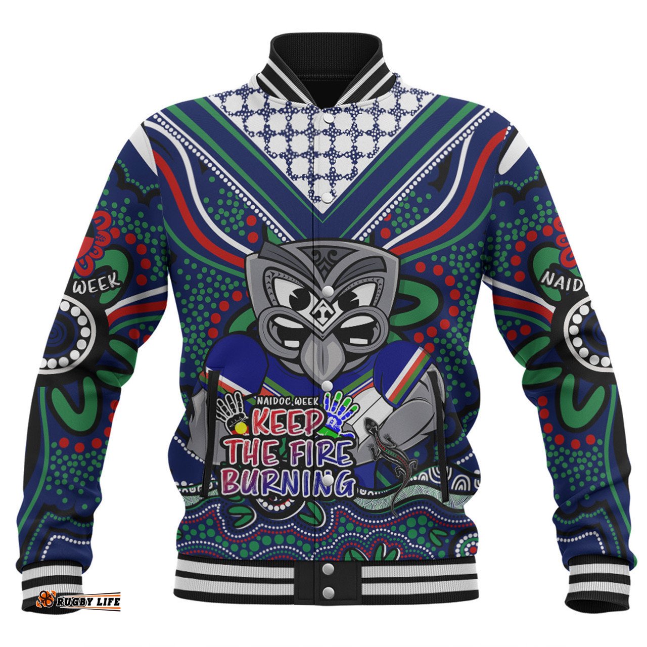 New Zealand Warriors Baseball Jacket Aboriginal Inspired Naidoc Week Custom For Die Hard Fan Supporters
