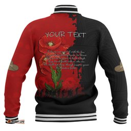 Australia Anzac Day Custom Baseball Jacket - Australian And New Zealand Warriorsers In Flanders Fields Poppy Flowers Baseball Jacket