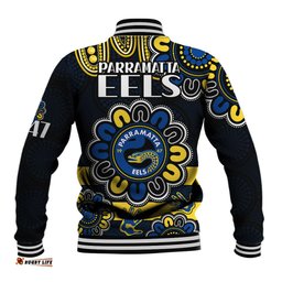NRL Parramatta Eels Rugby Baseball Jacket Eels 1947 Aboriginal