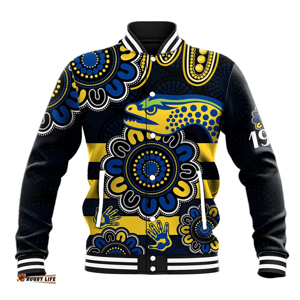 NRL Parramatta Eels Rugby Baseball Jacket Eels 1947 Aboriginal