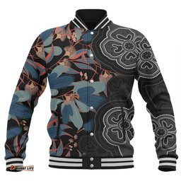 Australia Aboriginal Baseball Jacket - Australian Native Floral Seamless Pattern Baseball Jacket