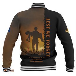 Australia Baseball Jacket Anzac Day Remember Them Today, Everyday And Always