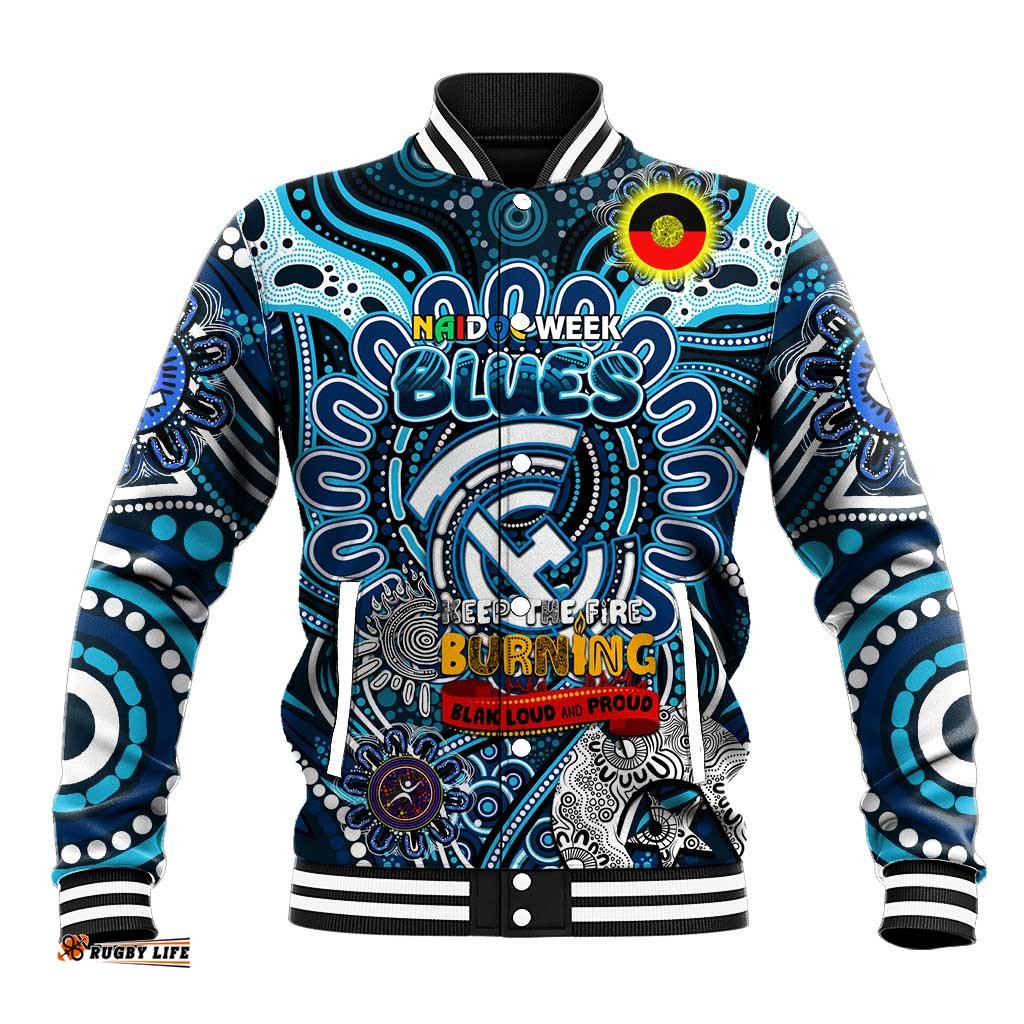Custom Carlton Blues NAIDOC Week 2024 Baseball Jacket Mascot Football DT02