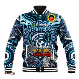Custom Carlton Blues NAIDOC Week 2024 Baseball Jacket Mascot Football DT02