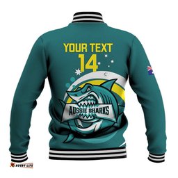 Custom Australia Water Polo 2024 Baseball Jacket Aussie Shark Sporty Version