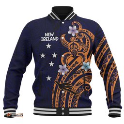 Australia South Sea Islanders Baseball Jacket - New Ireland Flag With Polynesian Pattern Baseball Jacket