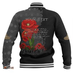 Australia Anzac Day Custom Baseball Jacket - Australian And New Zealand Warriorsers In Flanders Fields Poppy Flowers V2 Baseball Jacket