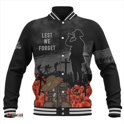Australia Baseball Jacket Lest We Forget Hat And Boots Design Poppy Flower