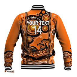 Custom Perth Scorchers Cricket Baseball Jacket Happy Australia Day Aboriginal Art