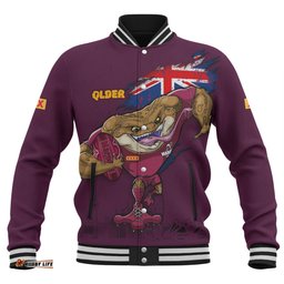 Queensland Maroons Baseball Jacket Custom For Die Hard Fan Australia Flag Scratch Style