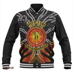 Australia Baseball Jacket Naidoc Week Aboriginal Pattern Hand Symbols