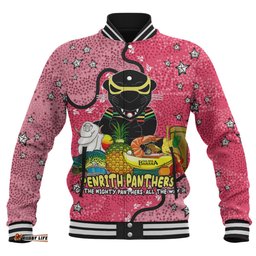 Penrith Panthers Custom Baseball Jacket - Australian Big Things (Pink) Baseball Jacket