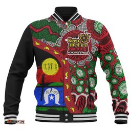 Australia Baseball Jacket Naidoc Week Indigenous Culture Inspired Dot Art Painting With Hunting