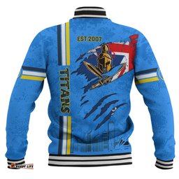 Gold Coast Titans Baseball Jacket - Happy Australia Day Flag Scratch Style