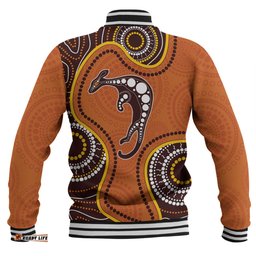 Australia Baseball Jacket Aboriginal Art With Kangaroo