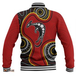 Australia Baseball Jacket Aboriginal Art With Kangaroo