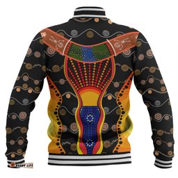 Australia Aboriginal Custom Baseball Jacket - Indigenous Dot With Boomerang Inspired Baseball Jacket