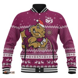 Queensland Cane Toads Christmas Custom Baseball Jacket - Ugly Xmas And Aboriginal Patterns For Die Hard Fan Baseball Jacket