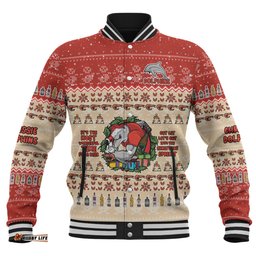Redcliffe Dolphins Christmas Custom Baseball Jacket - Chrissie Spirit Baseball Jacket