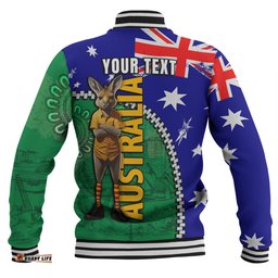 Australia Custom Baseball Jacket - Kangaroo Happy Australia Day Baseball Jacket