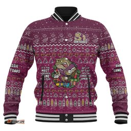 Queensland Cane Toads Christmas Custom Baseball Jacket - Chrissie Spirit Baseball Jacket