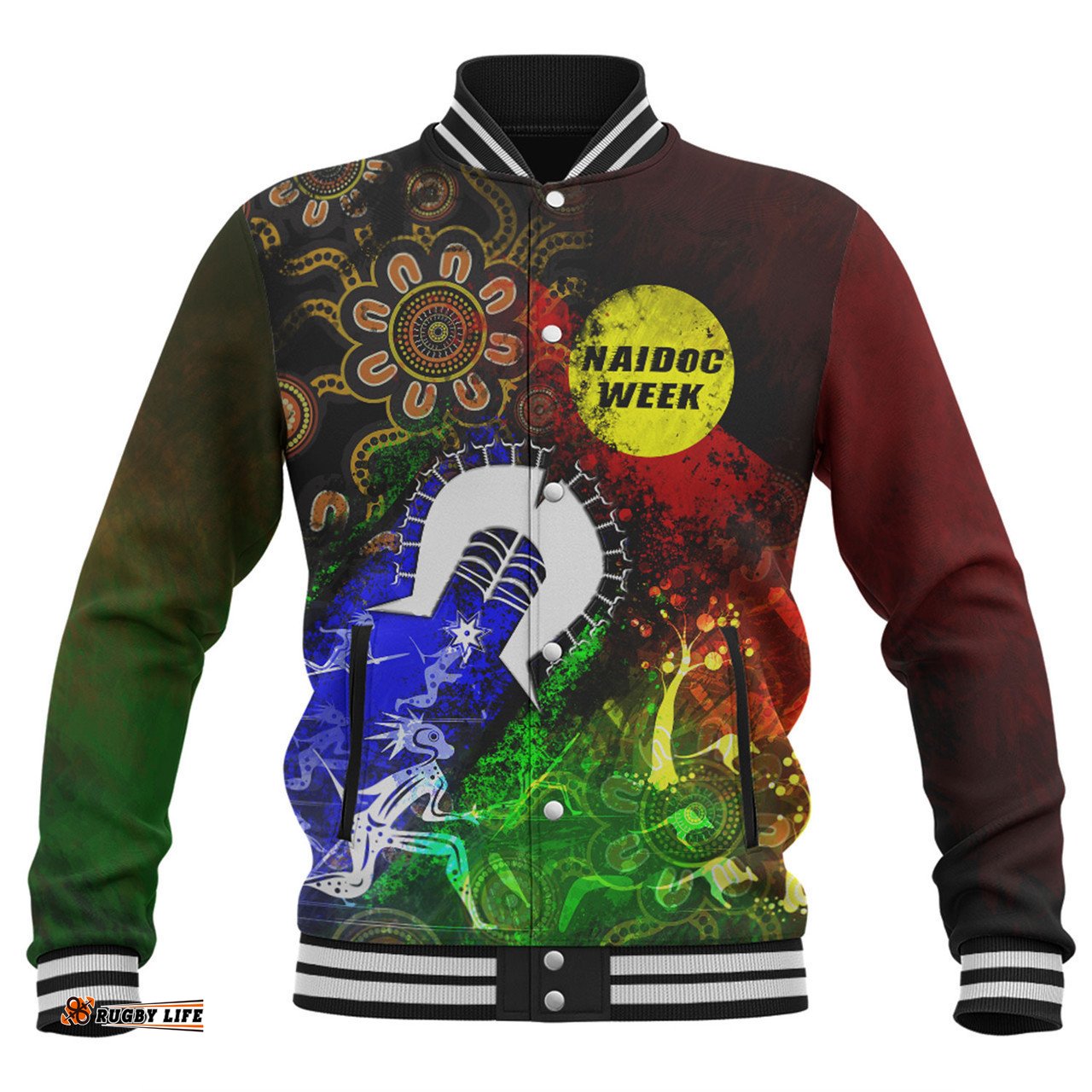 Australia Baseball Jacket Naidoc Week Aboriginal Indigenous Inspired Blood In Me