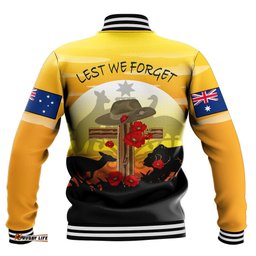Vibe Hoodie Clothing - Anzac Day Lest We Forget Animal Baseball Jacket