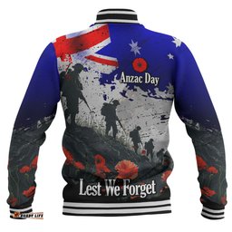 Australia Baseball Jacket - Custom Anzac Day Soldiers With Australia Flag Grunge Style