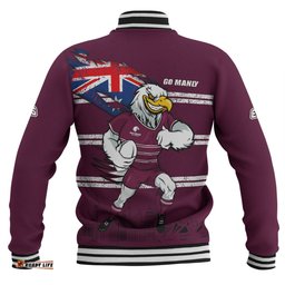 Manly Warringah Sea Eagles Baseball Jacket Custom For Die Hard Fan Australia Flag Scratch Style