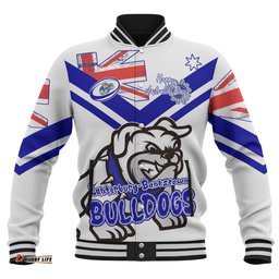 Canterbury-Bankstown Bulldogs Baseball Jacket - Happy Australia Day We Are One And Free V2