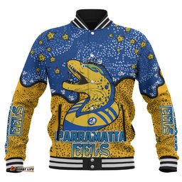 Parramatta Eels Custom Baseball Jacket - Team With Dot And Star Patterns For Tough Fan Baseball Jacket